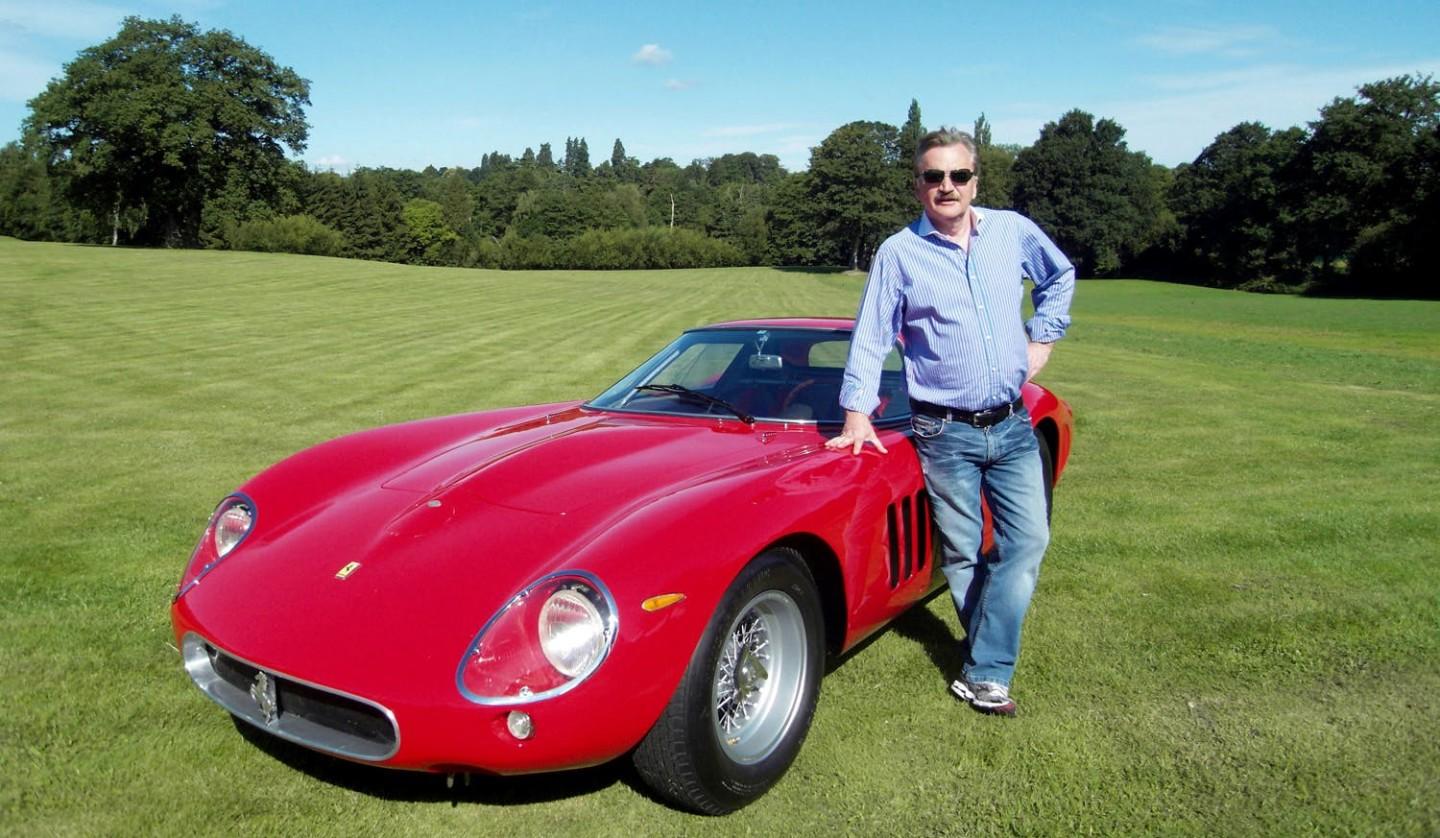 Talacrest Chairman, John Collins, with one of the many Ferrari 250 GTOs his company has sold.