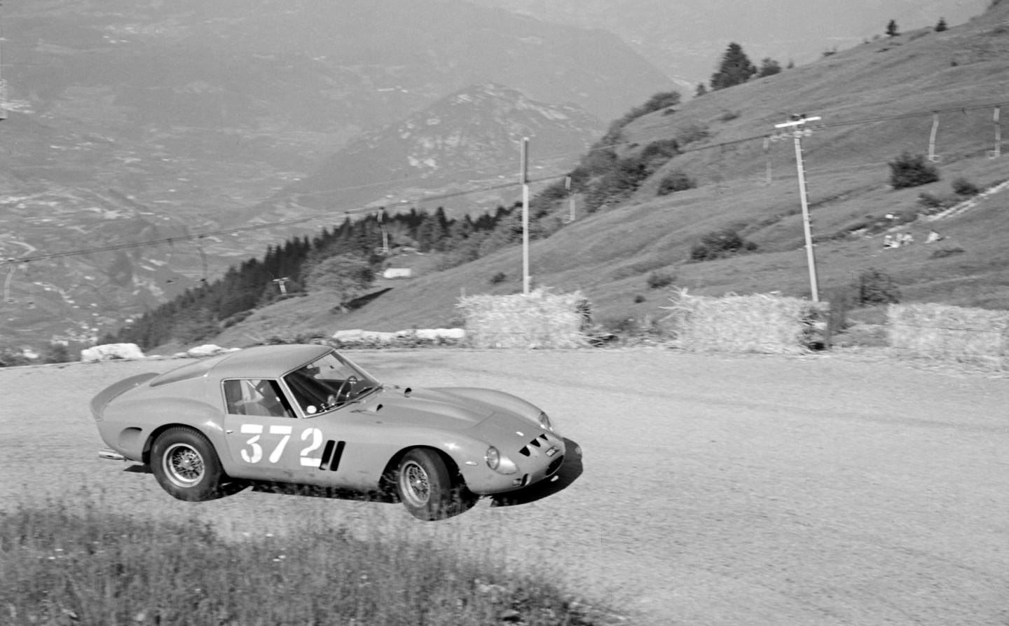 This is the Ferrari 250 GTO that is for sale in Monterey, pictured in period. 