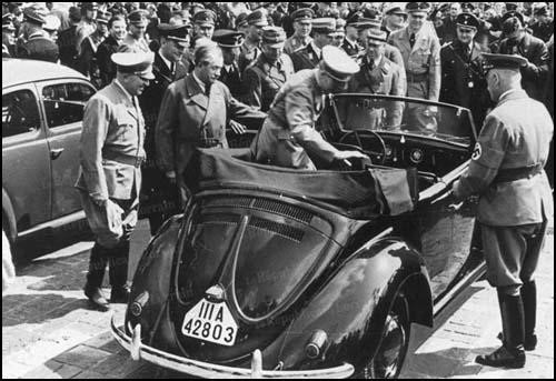 05-26-1938, Adolf Hitler and Ferdinand Porsche at the foundation of the Volkswagen factory in Wolfsburg.