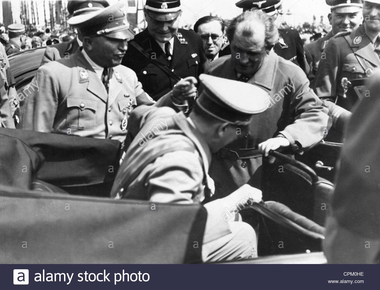 Adolf Hitler views the kdf-wagen with Ferdinand Porsche in 1939.