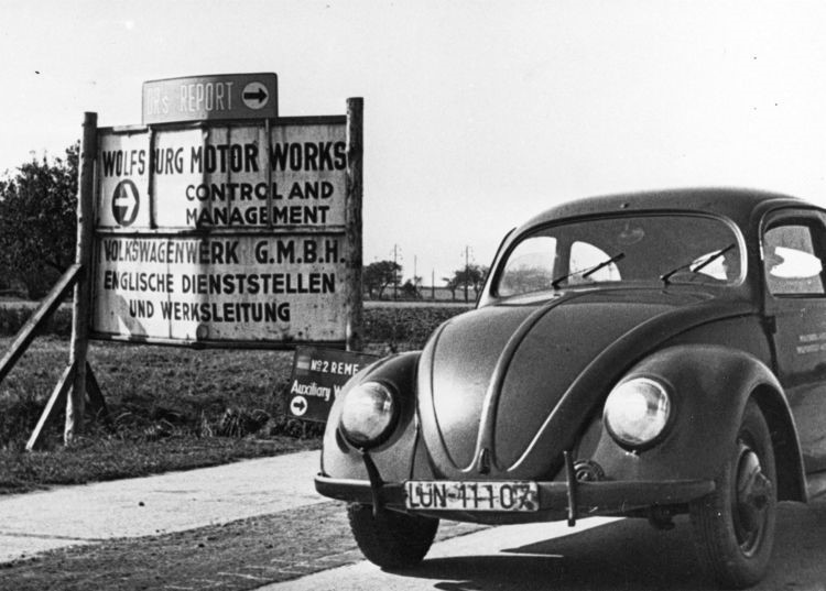 British took over Wolfsburg and the VW factory from April 1945.