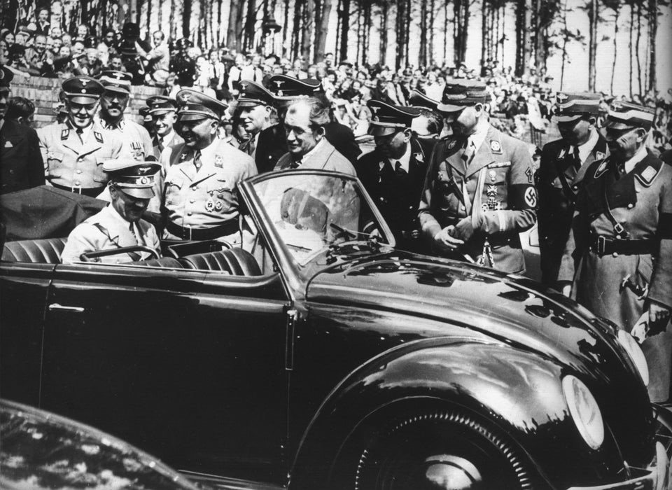 Adolf Hitler in a prototype Volkswagen Beetle, 1938.