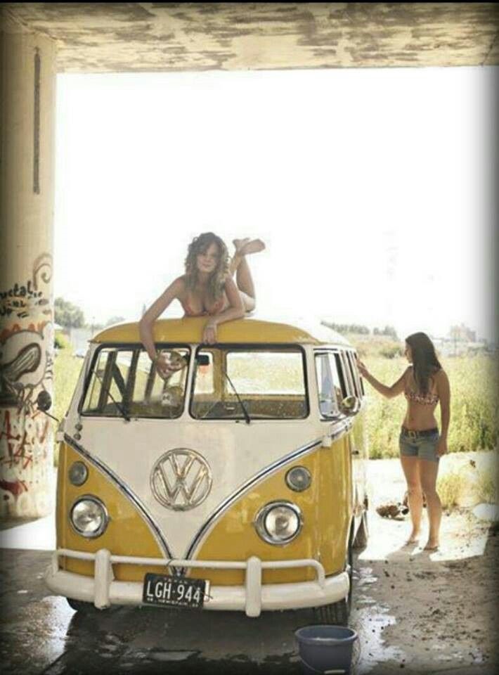 Two girls and a Kombi.