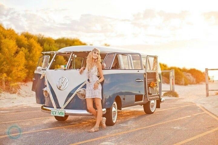 A girl and a Kombi.