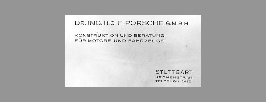 F. Porsche business card.