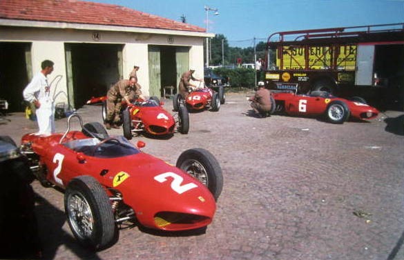Ferrari 156 Dino Sharknose, paddock Italian Grand Prix, Monza 1962.