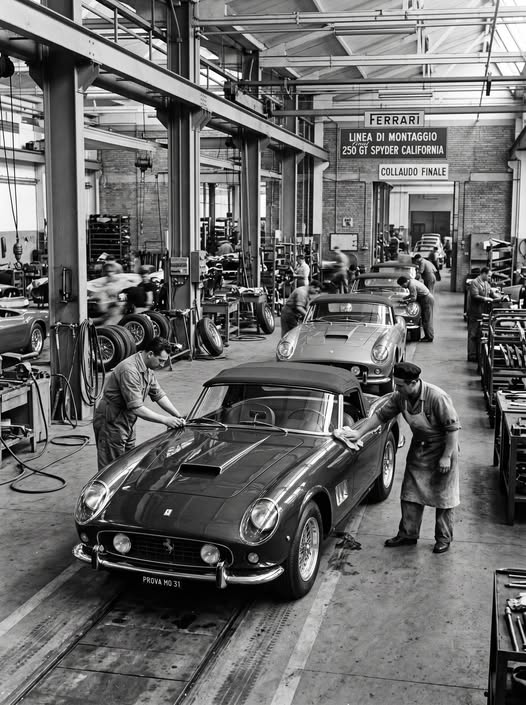 Ferrari 250 GT Spyder California production line.