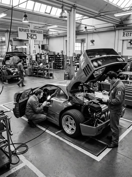 Ferrari F40 assembly department.