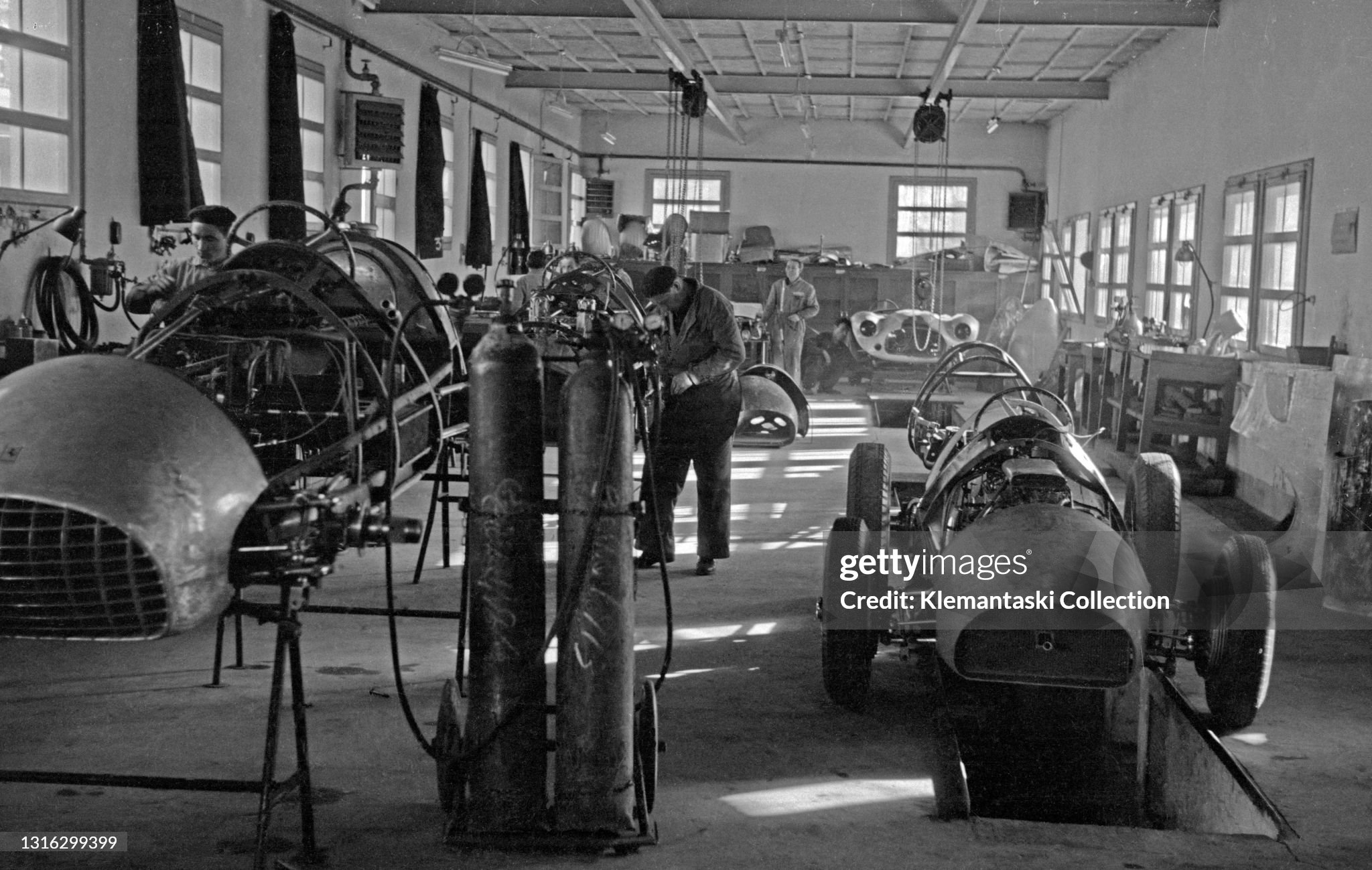 The Ferrari racing department workshop in Maranello in 1951. 