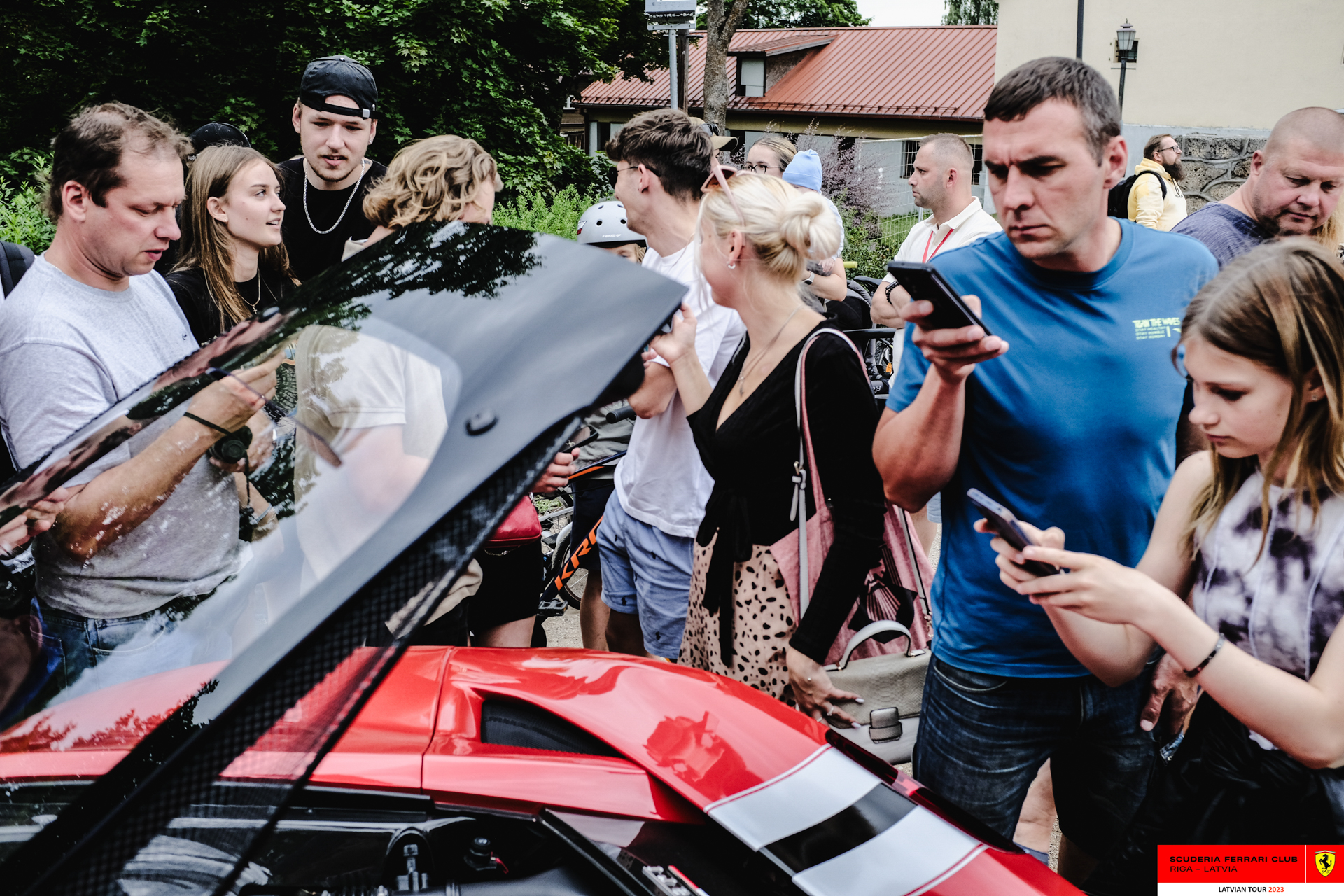 Cesis gathers in Pils Laukums to welcome the Ferrari tour with great affection.