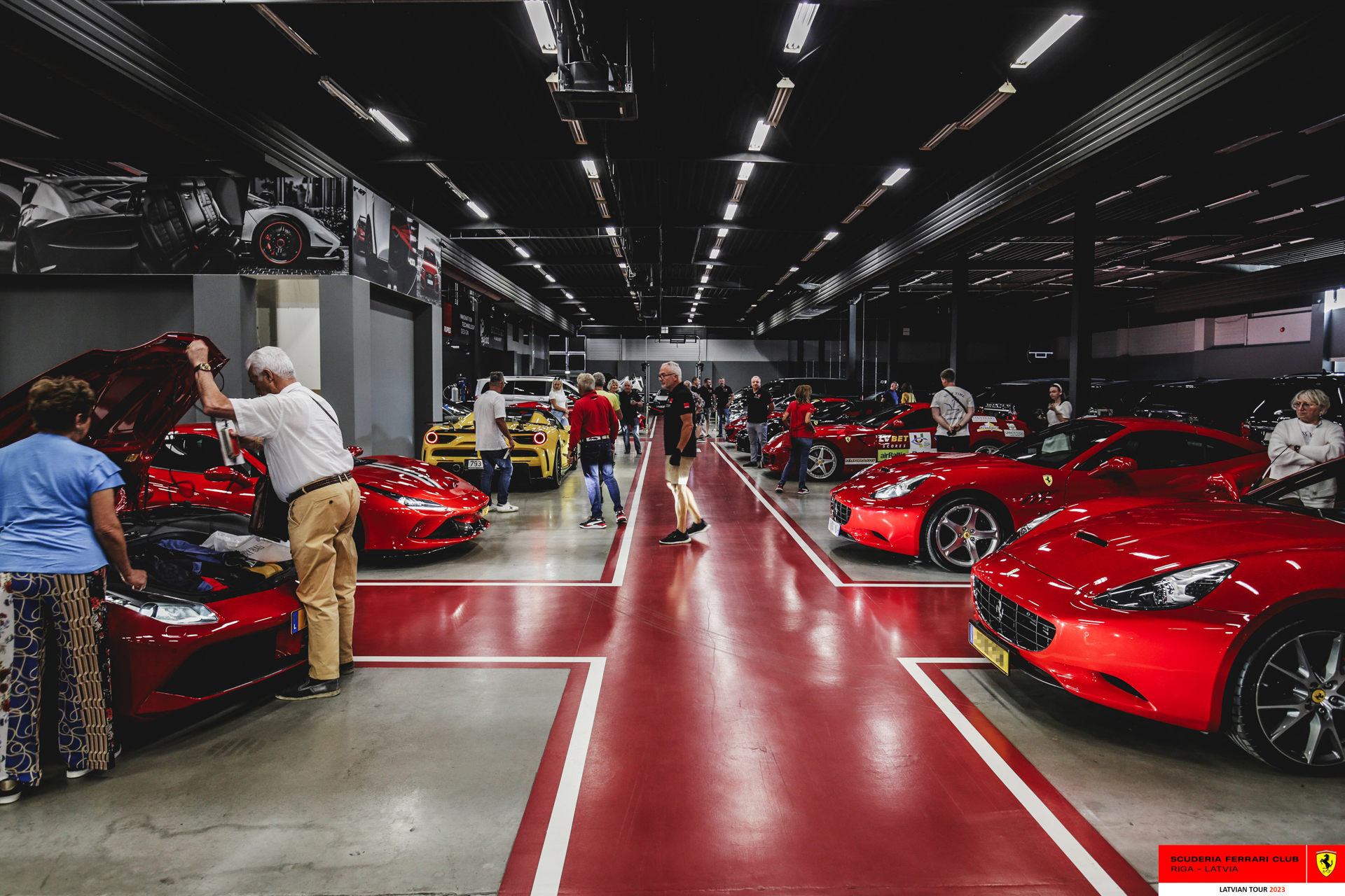 Ferraris in Stuttgart’s garage.