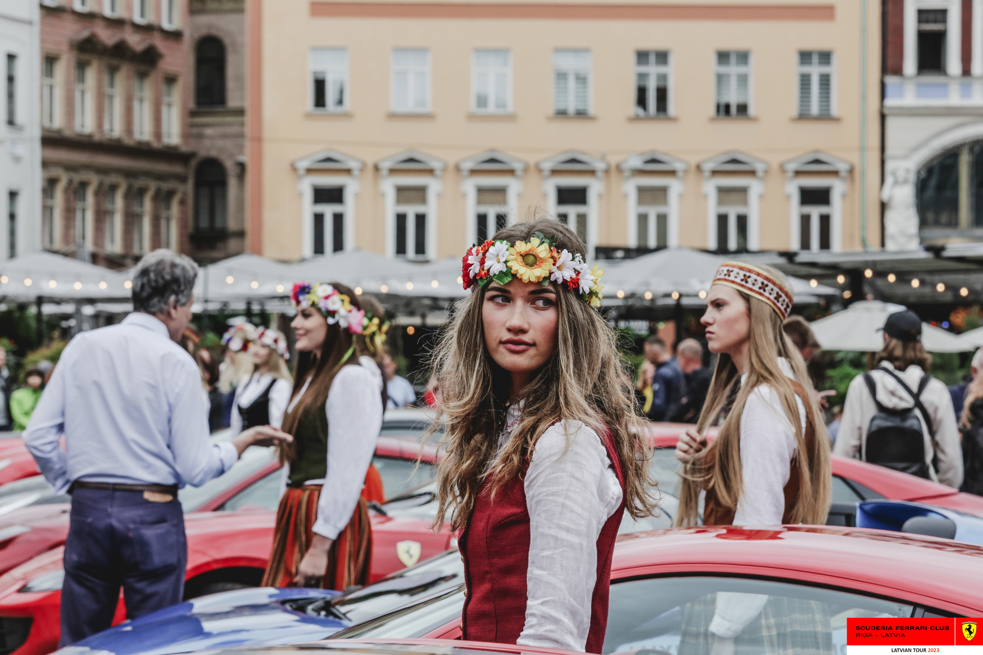 SFC Riga grid girls dressed in traditional Latvian clothes. 