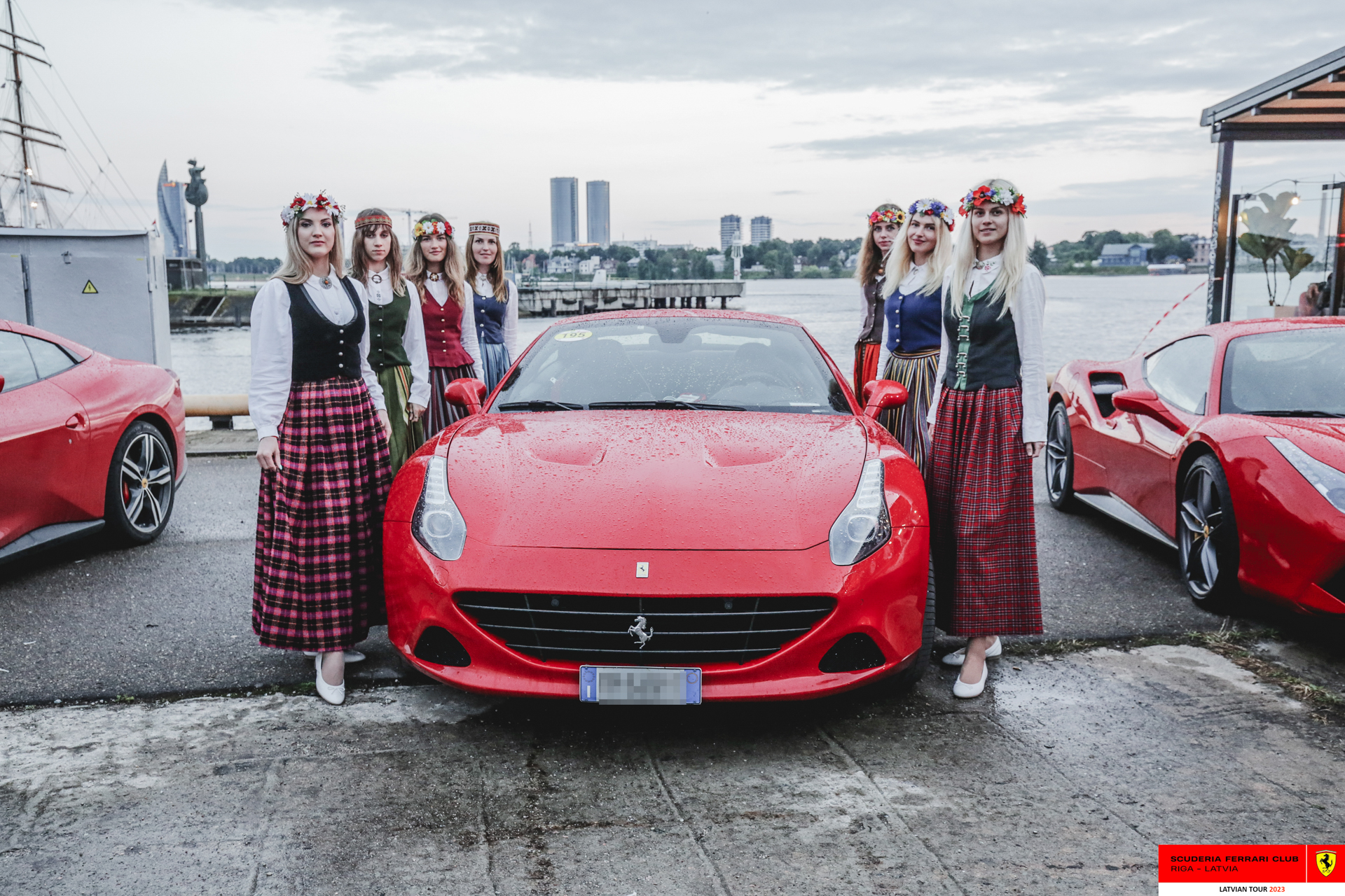 SFC Riga grid girls and Ferraris.