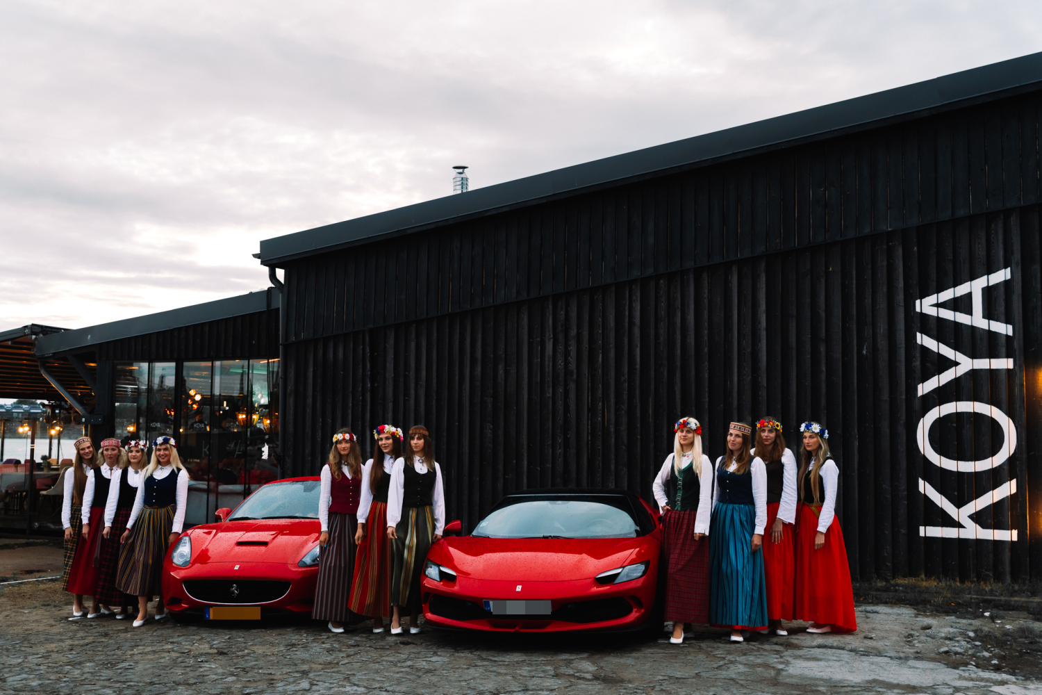 SFC Riga grid girls and Ferraris. 
