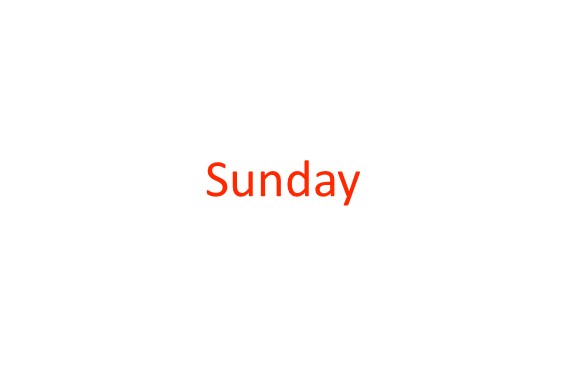 Separation sign indicating the day of Sunday.