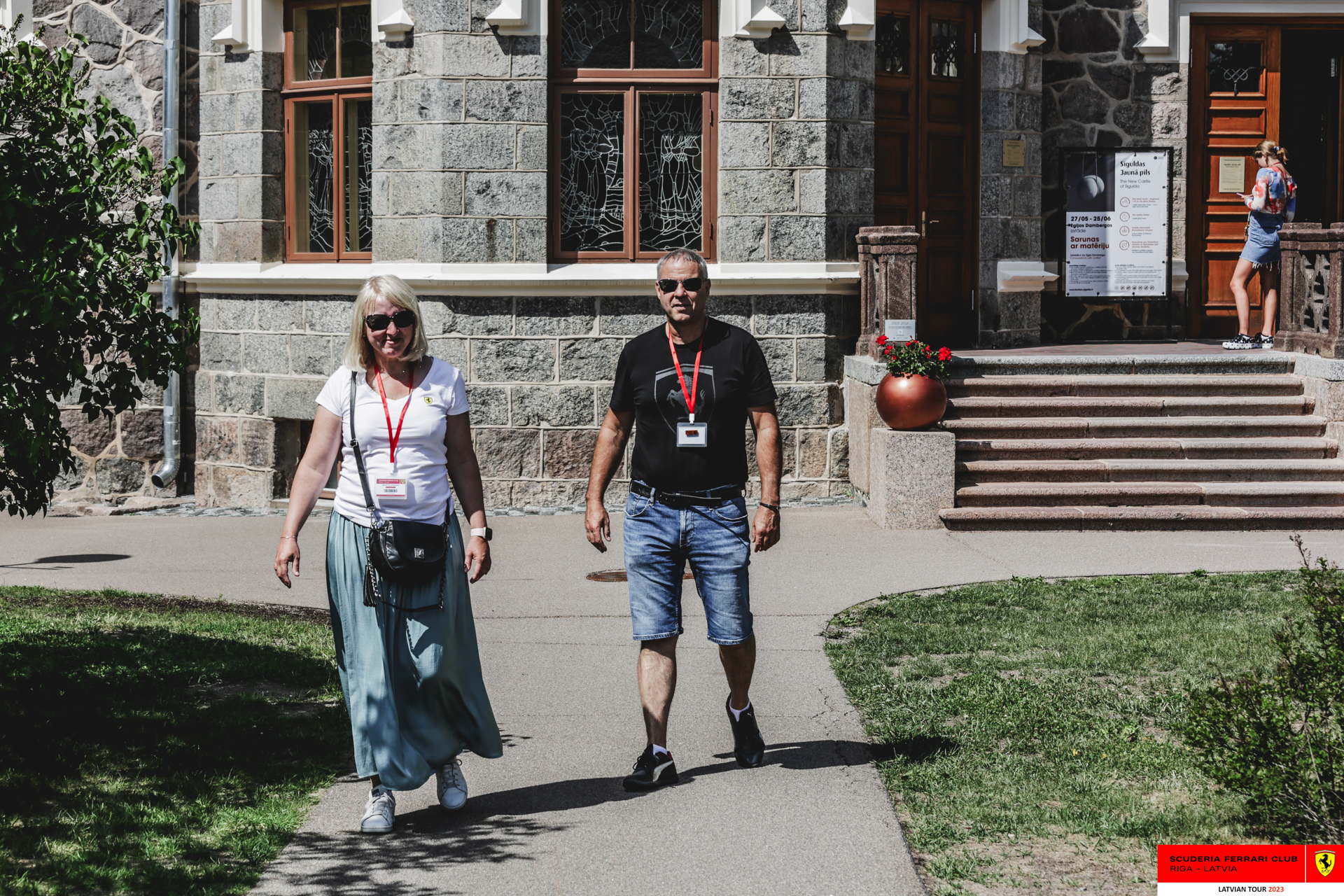A couple of Ferrari owners at Sigulda Castle.
