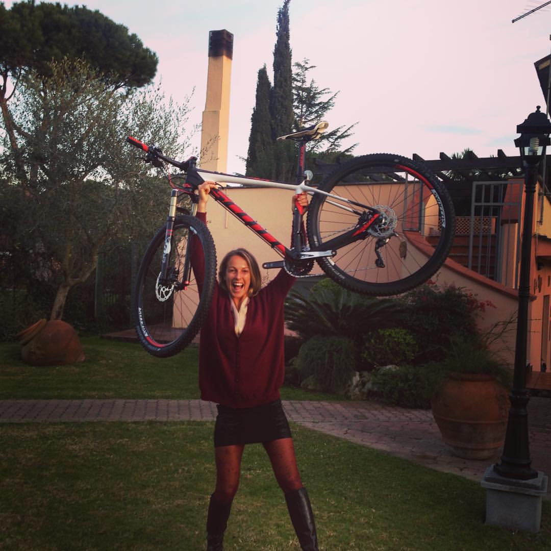 Flavia Tartaglini with her bicycle in December 2015.