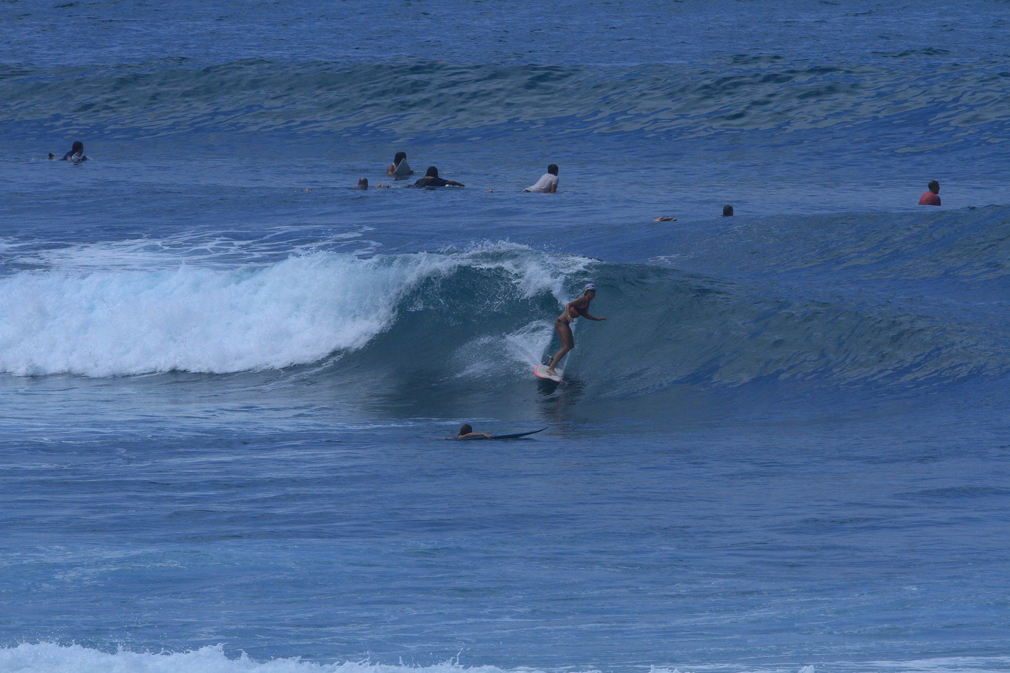 Flavia Tartaglini surfing in Uluwatu, Indonesia, in January 2017.