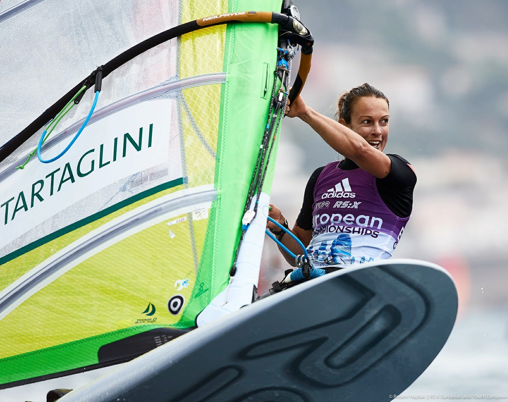 Flavia Tartaglini windsurfing in May 2017.