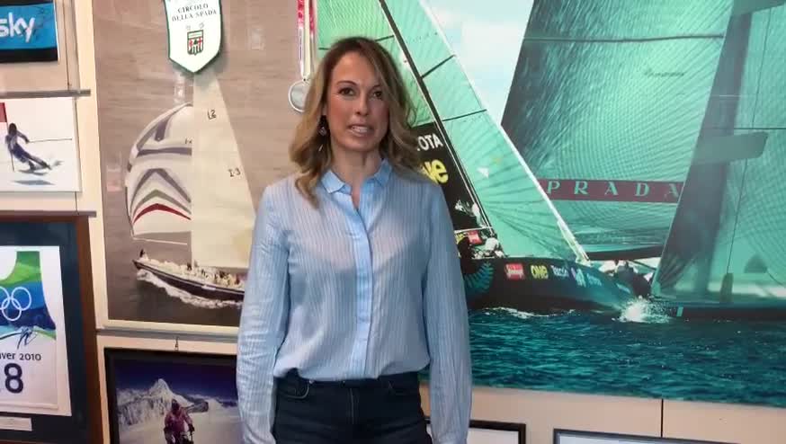 Flavia Tartaglini working for Sky in March 2021.