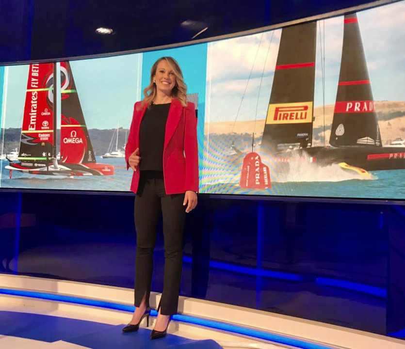 Flavia Tartaglini working for Sky in March 2021.