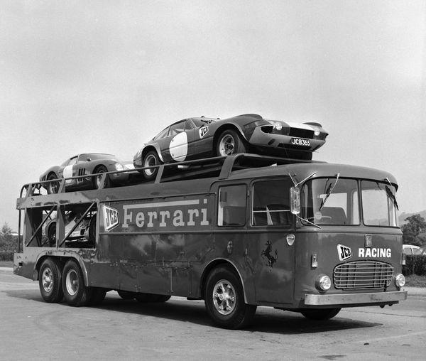The JCB Racing Team always arrived in style. This 1960’s Fiat 306/2 Bartoletti race transporter used to be owned by Ferrari themselves!