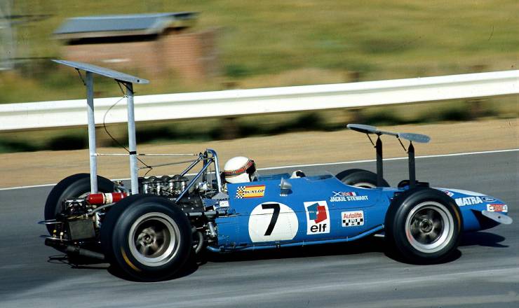 Jackie Stewart, Matra MS10, South African GP at Kyalami on 01 March 1969.