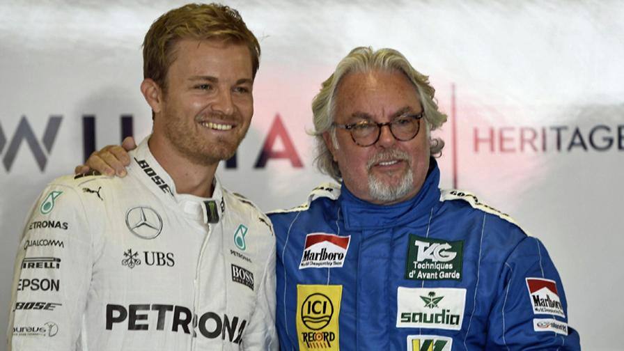 Keke Rosberg and his son Nico, both F1 World champions, in Monaco on 24 May 2018. 