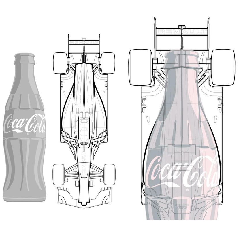 The Coca-Cola shape of Formula 1 cars in recent years.