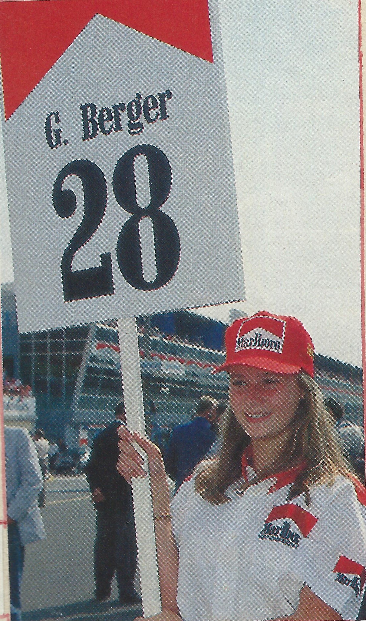 The Gerhard Berger grid girl Christina in Italy in 1994.
