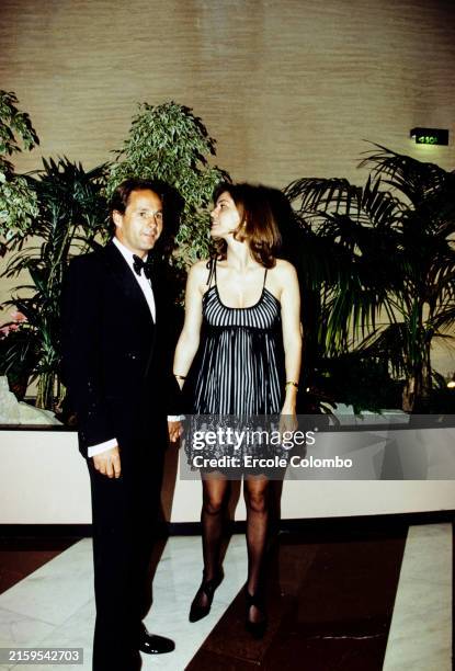 Gerhard Berger with his wife Ana Corvo at the Monaco Grand Prix in Monte Carlo on 28 May 1995. 