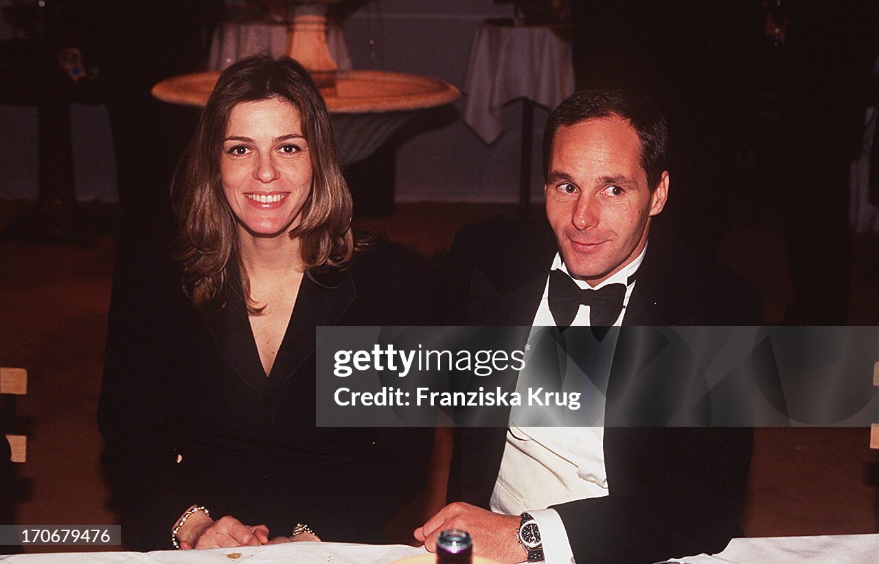 Gerhard Berger with his partner on 23 November 1996. 