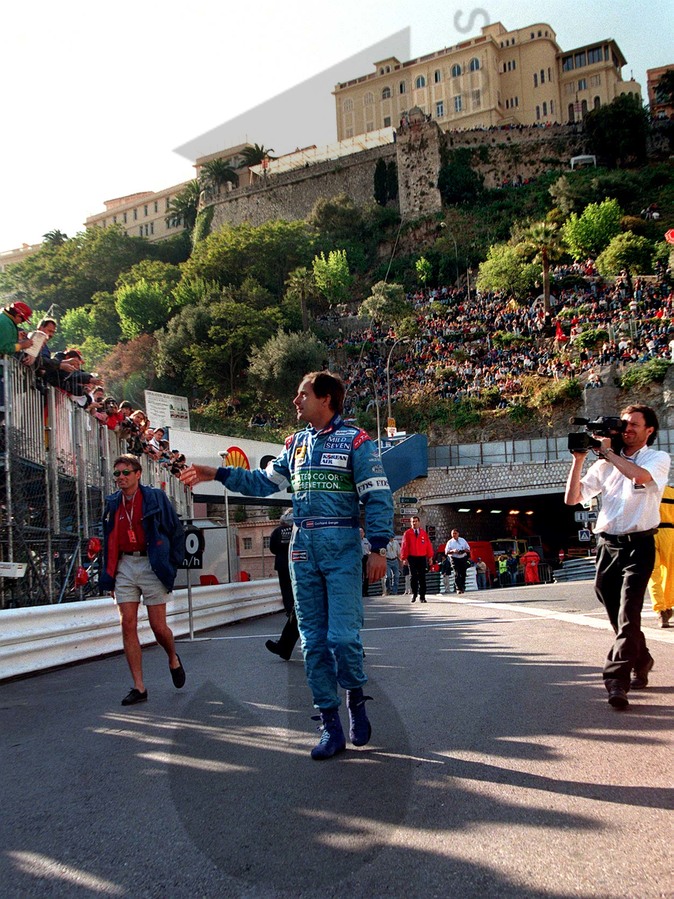 Gerhard Berger, Benetton, in Monaco in 1997.