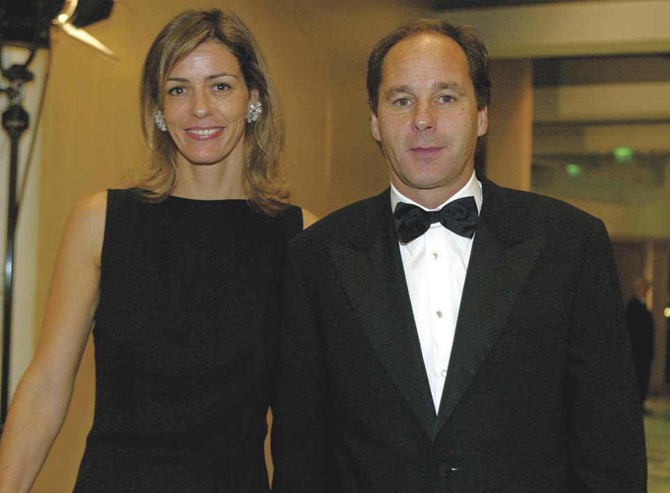 Gerhard Berger and Ana Corvo at the Kitz race party in Kitzbuhel, Austria, on 21 January 2006.