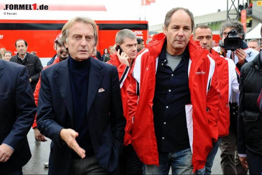 Gerhard Berger with Luca di Montezemolo at Mugello in 2011.