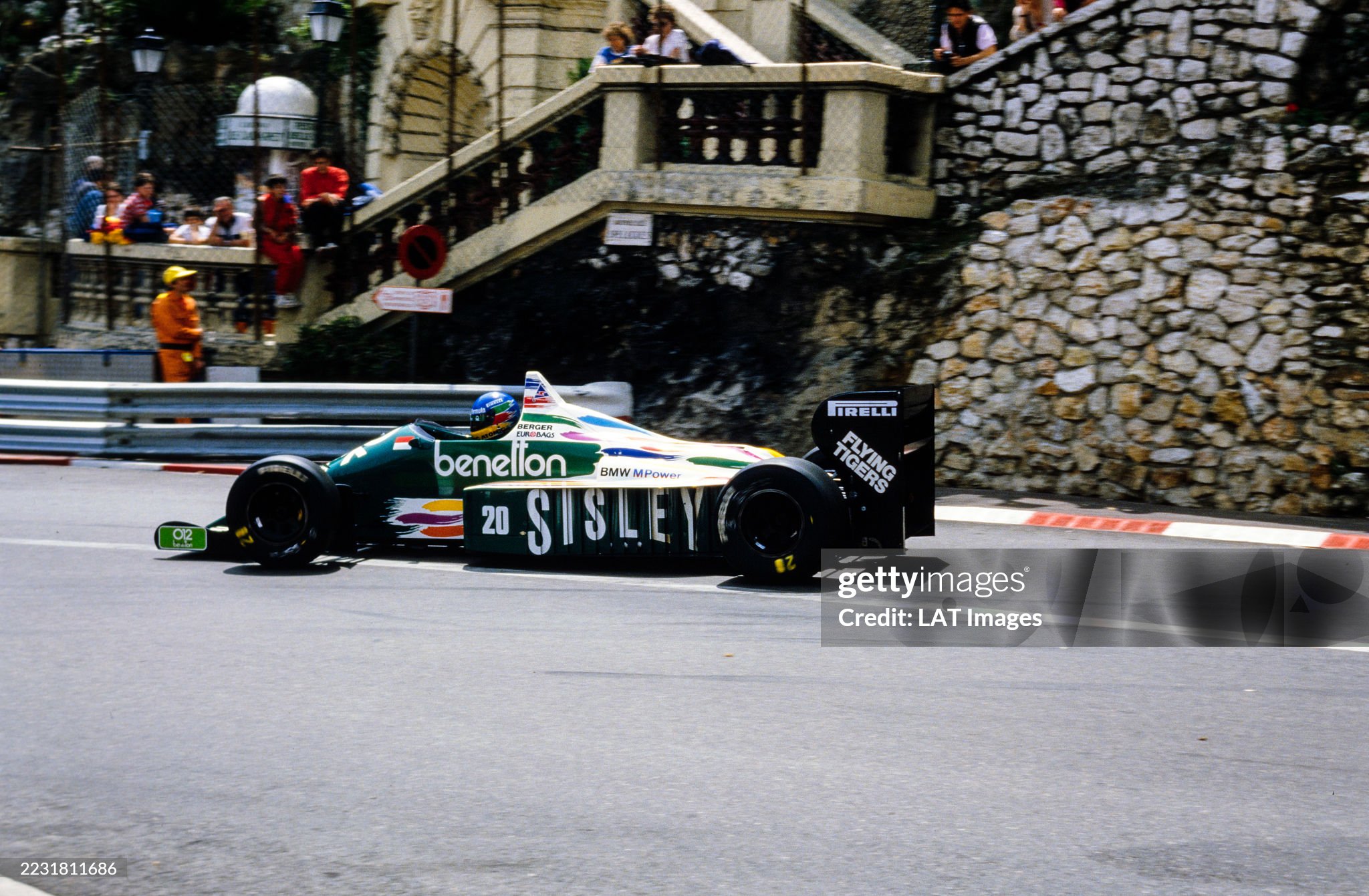 Gerhard Berger, Benetton B186 BMW, during the Monaco Grand Prix at Monte Carlo on May 11, 1986. 