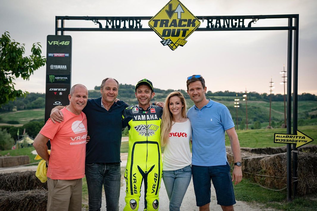 Gerhard Berger with Valentino Rossi in June 2019.