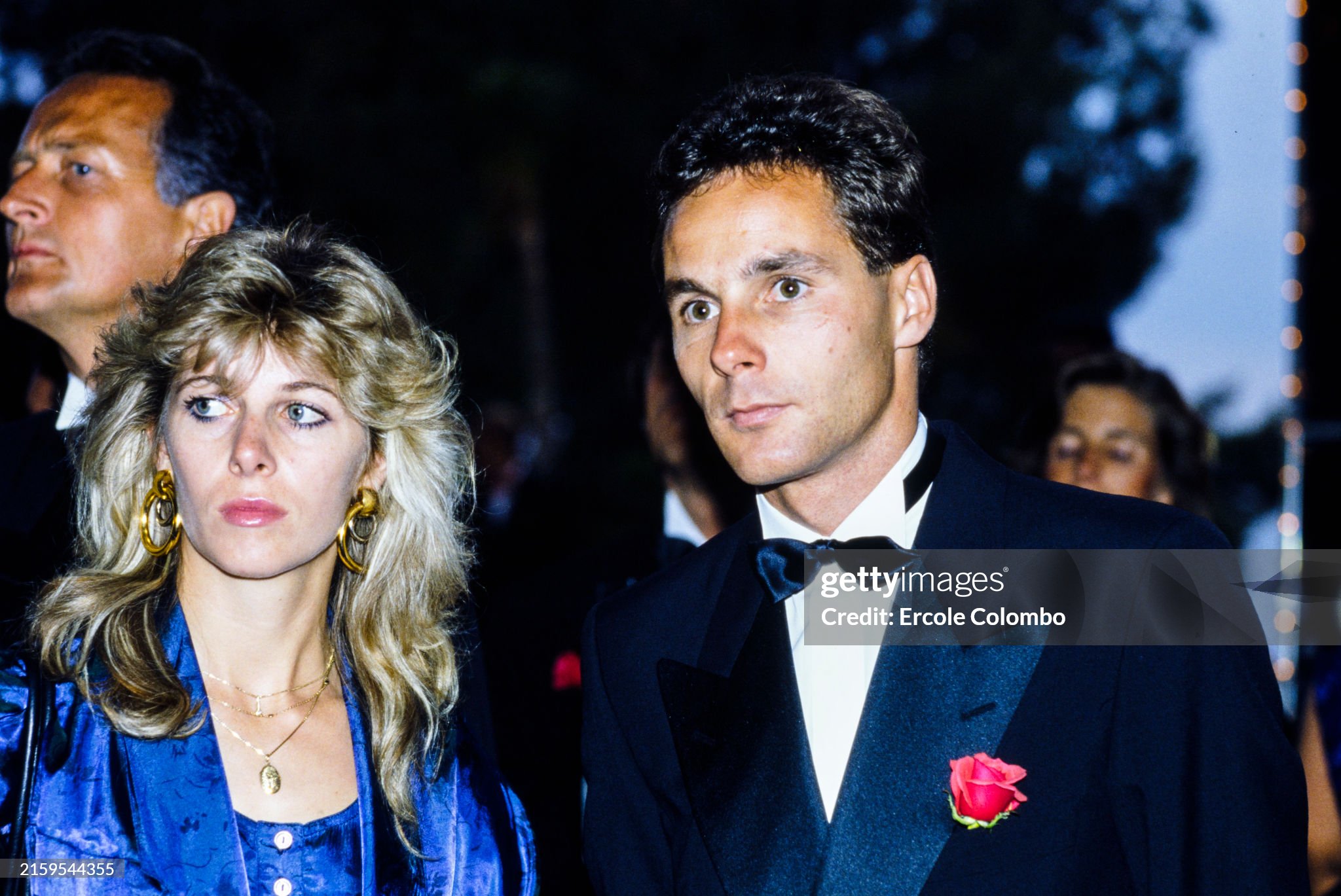 Gerhard Berger with his partner at the Monaco Grand Prix in Monte Carlo on May 31, 1987. 