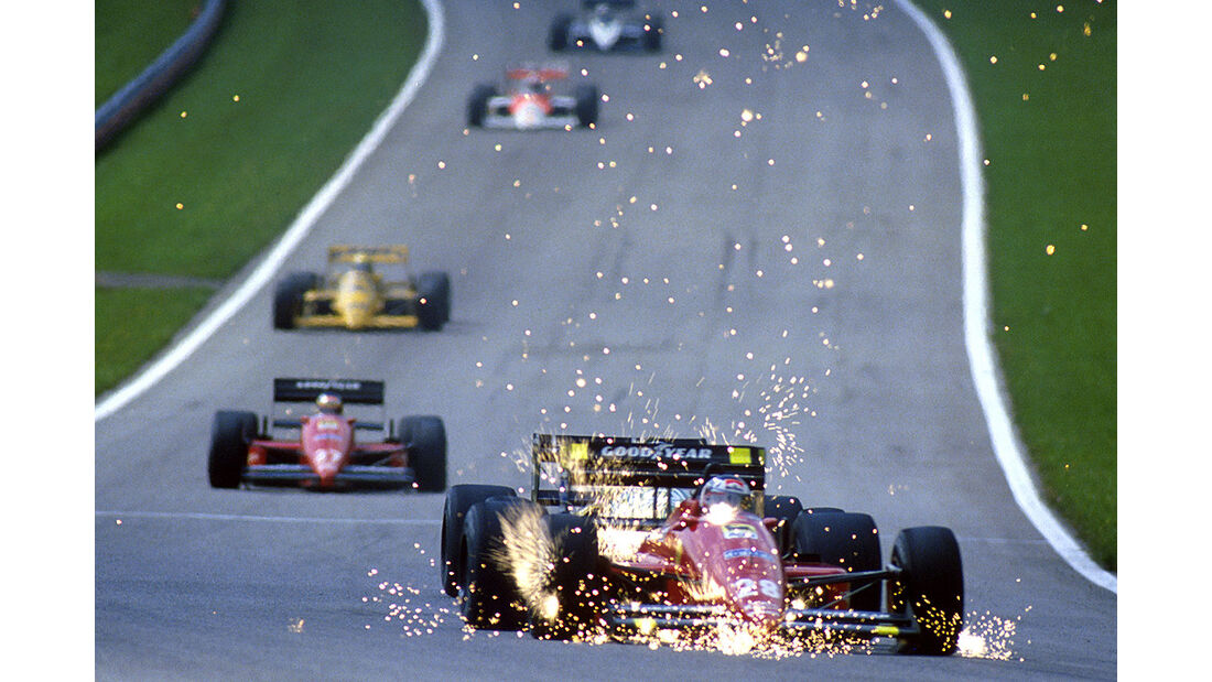 Gerhard Berger in action with his Ferrari in Austria in 1987.