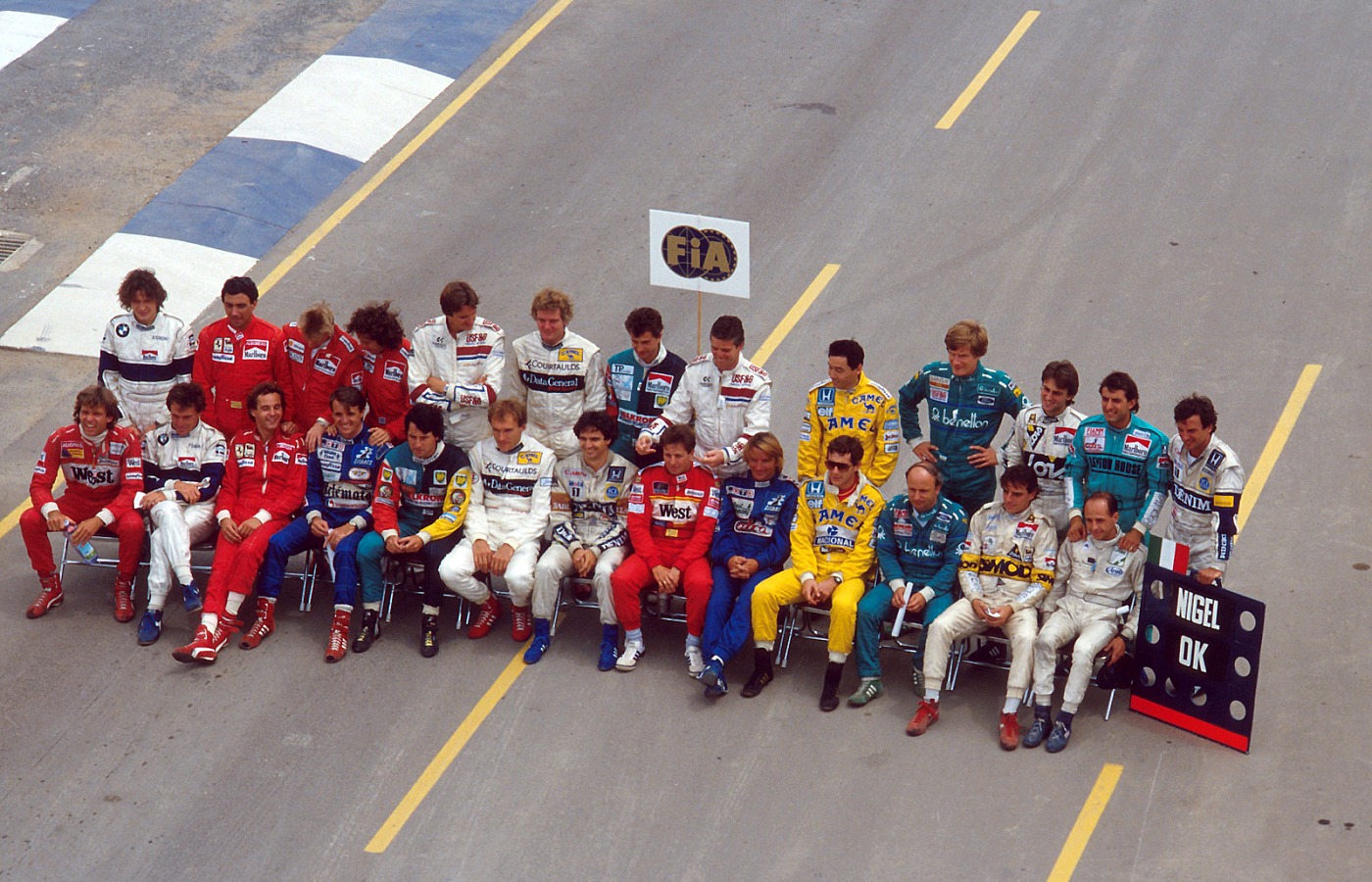 The 1987 Formula 1 driver lineup in Australia.