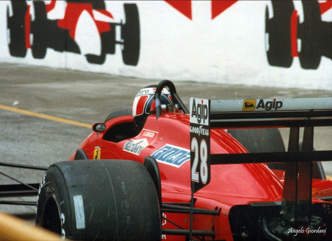 Gerhard Berger in his Ferrari at San Marino in 1988.