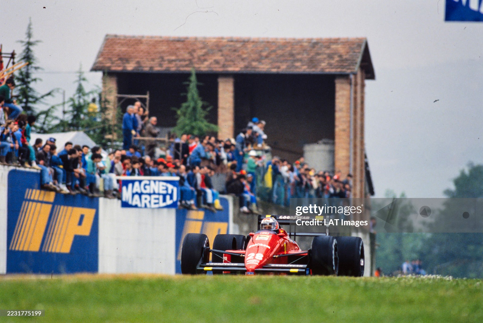 Gerhard Berger, Ferrari F187-88C, during the San Marino Grand Prix at Imola on 01 May 1988. 
