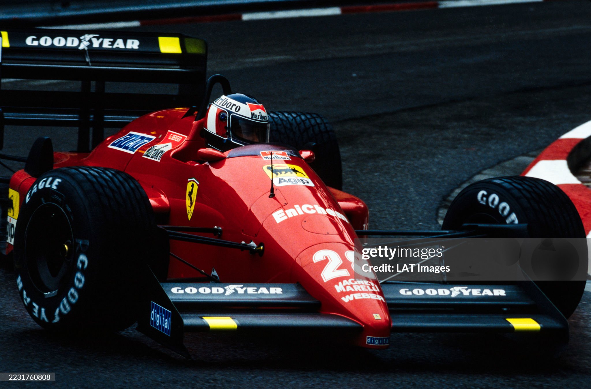 Gerhard Berger, Ferrari F187-88C, during the Monaco Grand Prix at Monte Carlo on 15 May 1988. 
