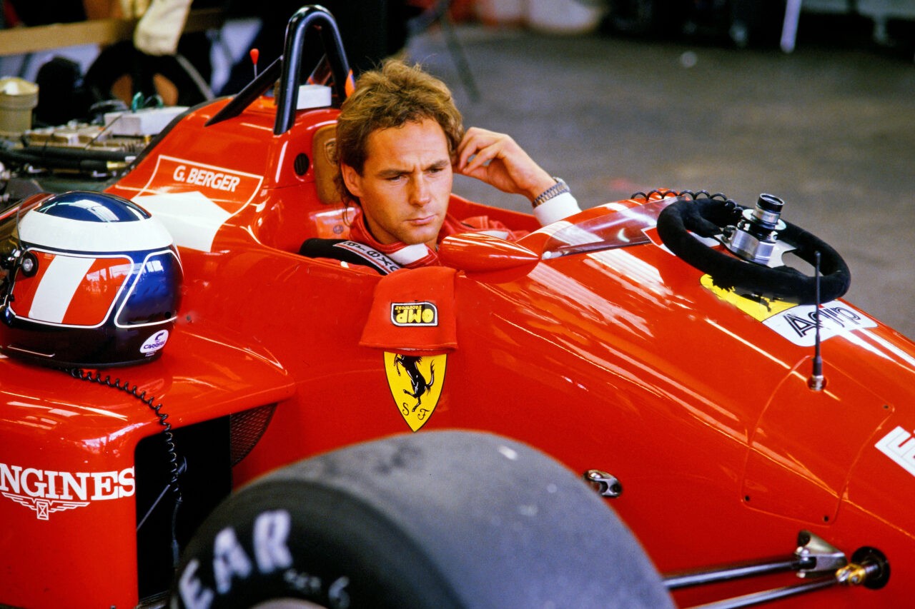 Gerhard Berger in his Ferrari in Germany in 1988.