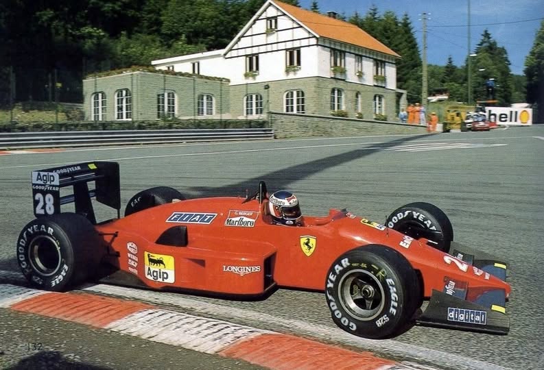 Gerhard Berger in his Ferrari in Belgium in 1988.