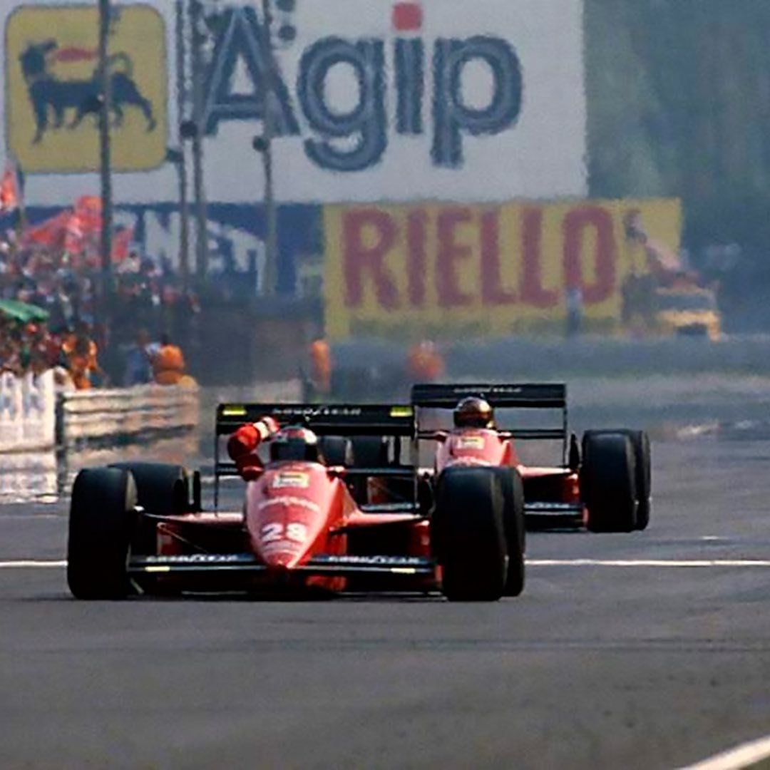 Gerhard Berger in his Ferrari in Italy in 1988.