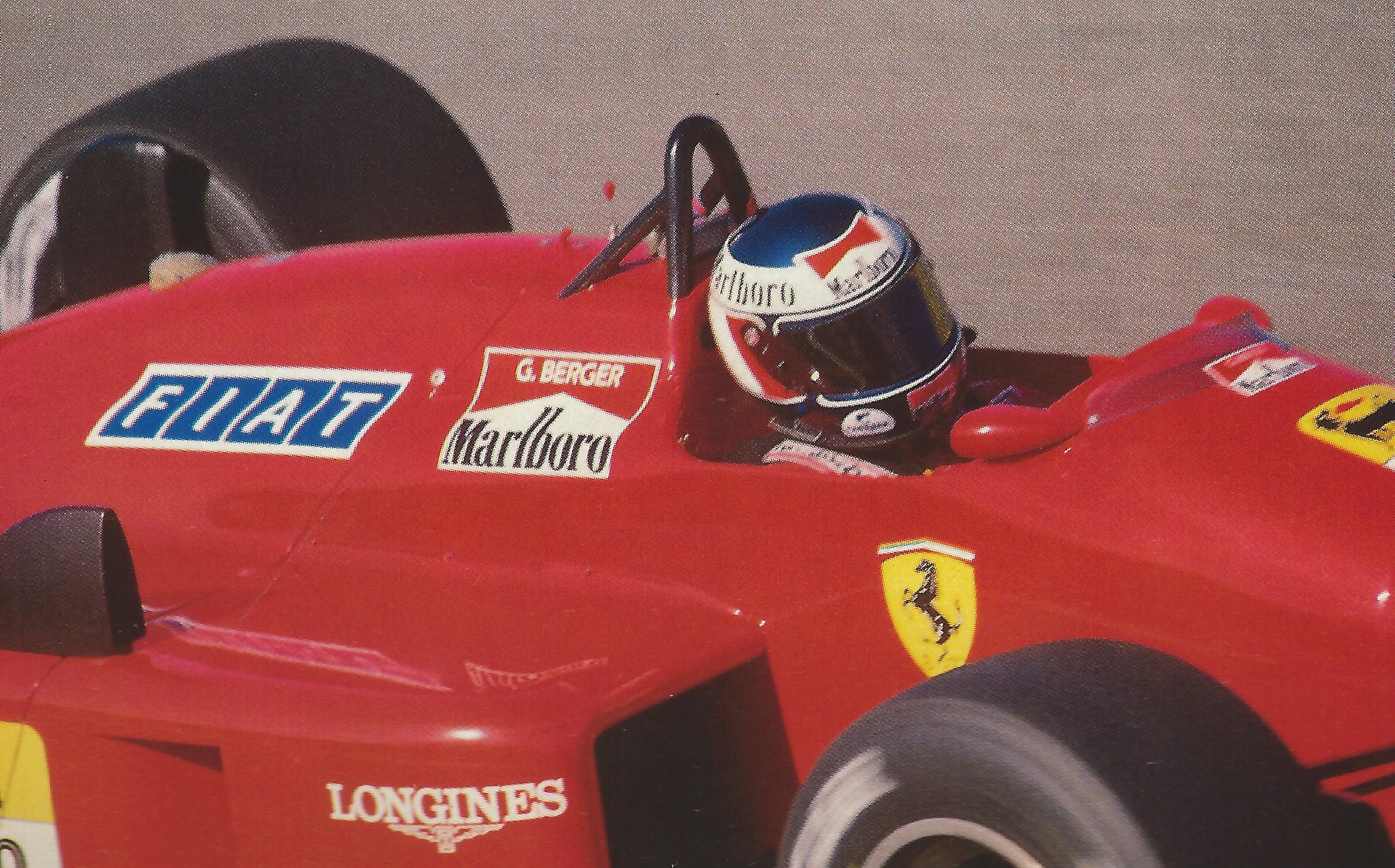 Gerhard Berger in his Ferrari in Portugal in 1988.