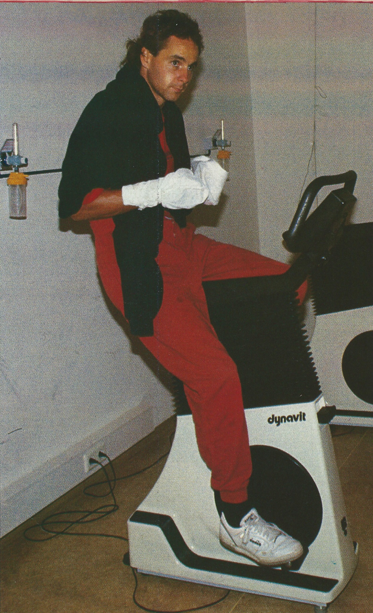 Gerhard Berger recovering after Imola 1989.