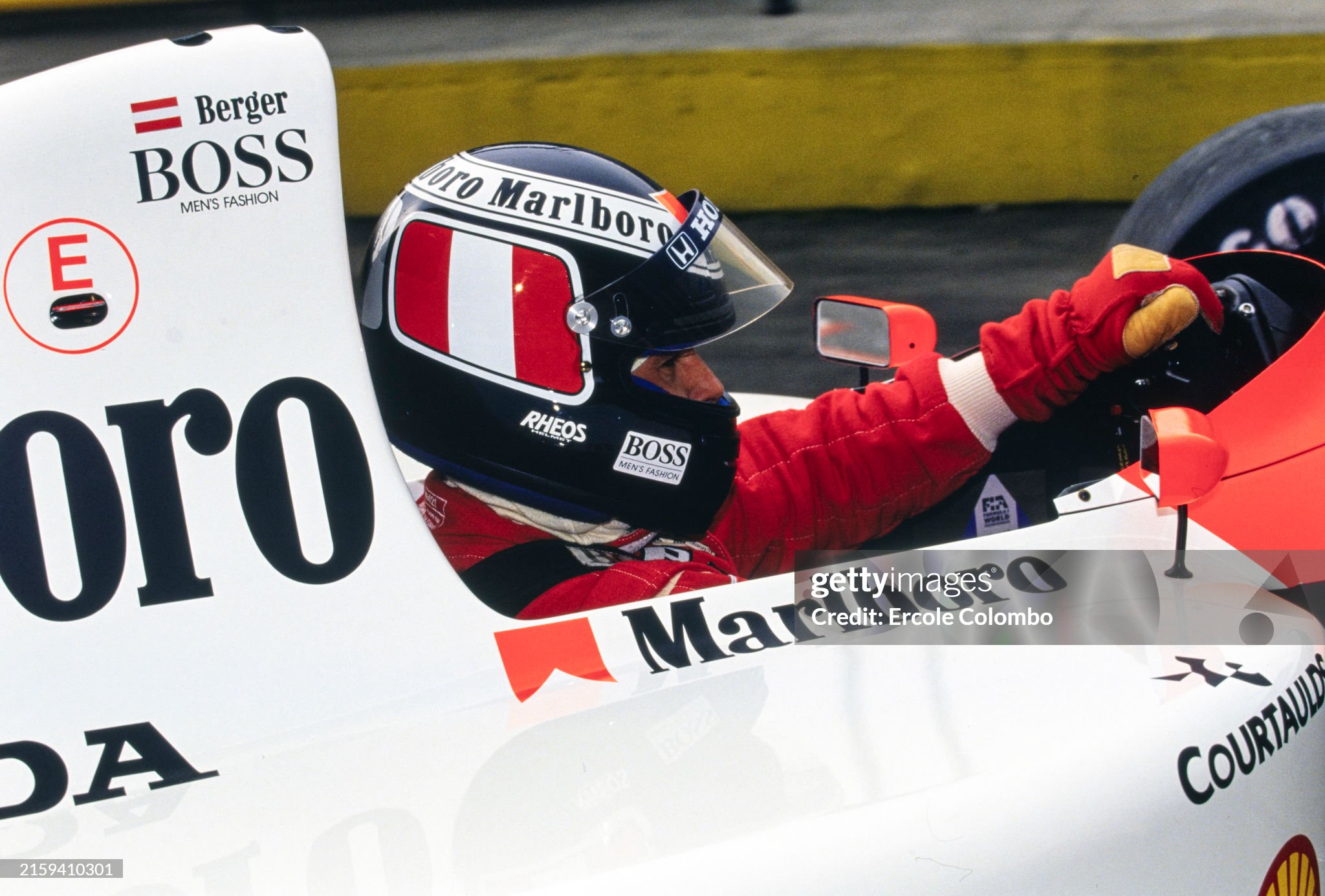 Gerhard Berger, McLaren MP4-6 Honda, during the San Marino Grand Prix at Imola on 28 April 1991. 