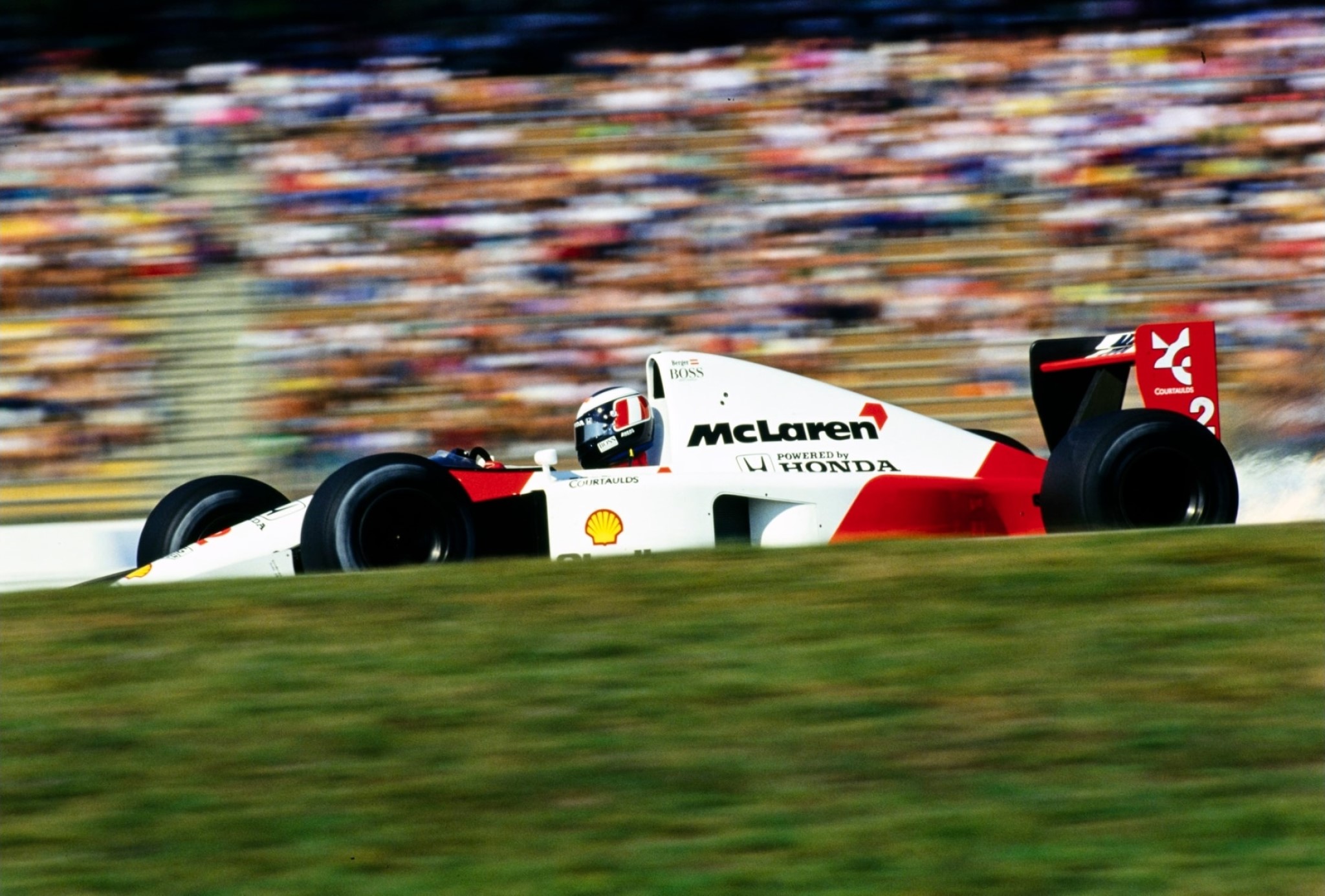 Gerhard Berger, McLaren, in Germany in 1991.